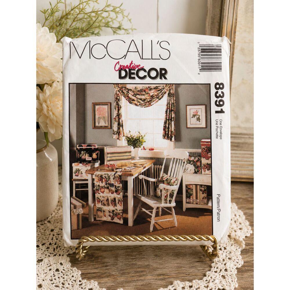 Vintage McCall's 8391 Home Decor Sewing Pattern: Window Treatments 1996